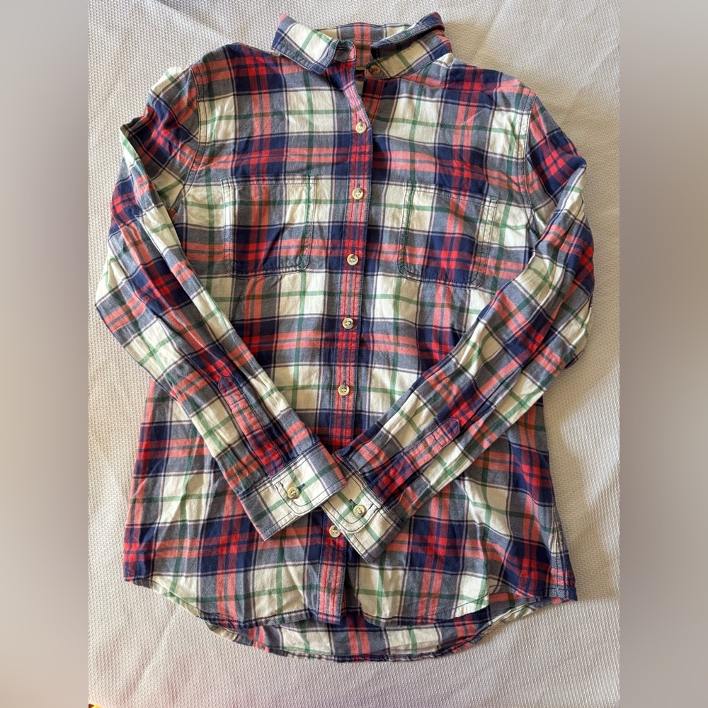 Johnnie B plaid button down shirt.